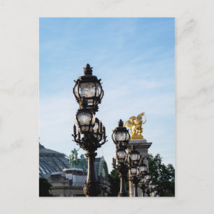 Lampen op Pont Alexandre III - Parijs, Frankrijk Briefkaart