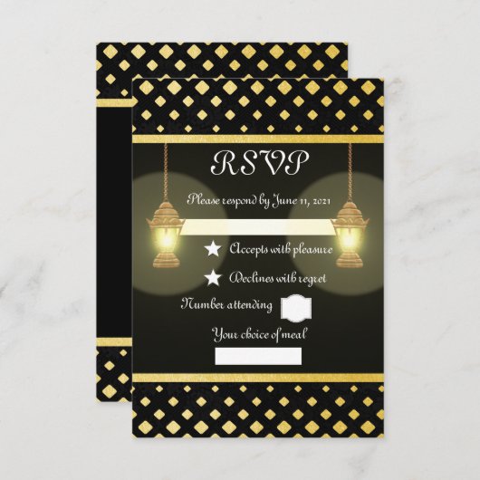 Lampen RSVP Kaartje (Voorkant / Achterkant)