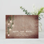 lampen Rustic Brick Photo Weddenschap Save The Date (Staand voorkant)