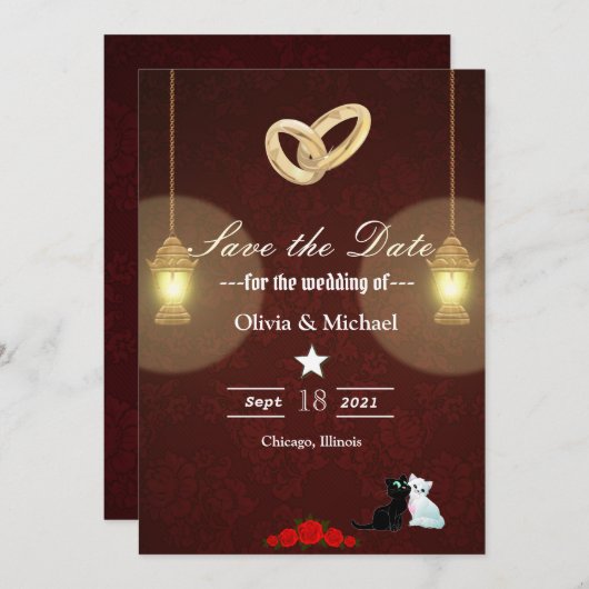 Lampen Save The Date (Voorkant / Achterkant)