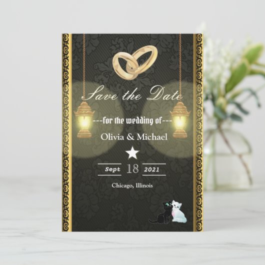 Lampen Save The Date (Staand voorkant)