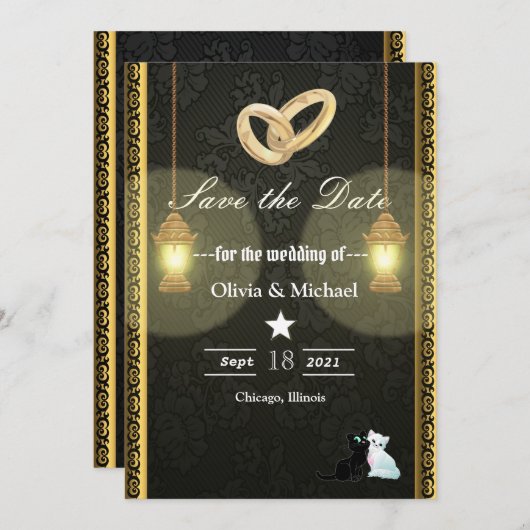 Lampen Save The Date (Voorkant / Achterkant)