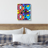 Lampen van kerstland canvas afdruk (Insitu (Slaapkamer))