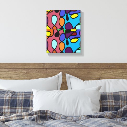 Lampen van kerstland canvas afdruk (Insitu (Slaapkamer))