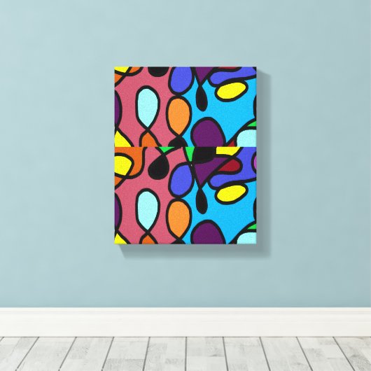 Lampen van kerstland canvas afdruk (Insitu (Houten vloer))