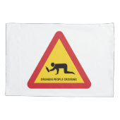 LAMPENDE MENSEN OVERSTEKEN VERKEERSBORD KUSSENSLOOP (Achterkant)