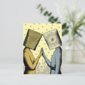 Lampenkappen op hun hoofd briefkaart (Staand voorkant)