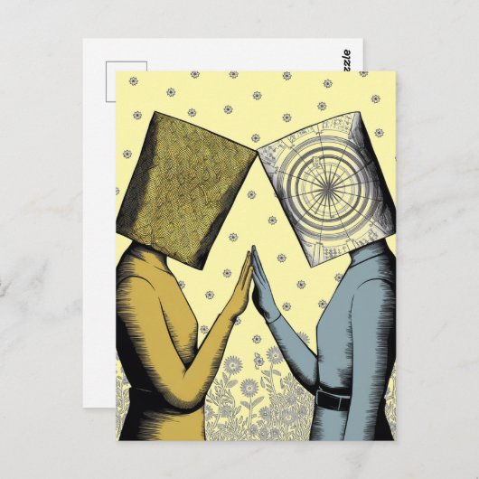 Lampenkappen op hun hoofd briefkaart (Voorkant / Achterkant)