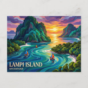 Lampi-eiland marien nationaal park Myanmar Briefkaart