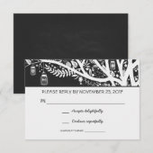 lampjes boom metselaar pot bloemen bruiloft RSVP k Kaartje (Voorkant / Achterkant)