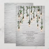  lampjes White Brick Botanical Party Kaart (Voorkant / Achterkant)