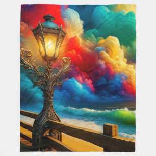 Lamppost Art Fleece Deken