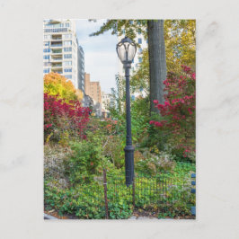 Lamppost en bank briefkaart