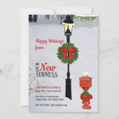 Lamppost en mailbox New Address Holiday Card Feestdagenkaart (Voorkant)