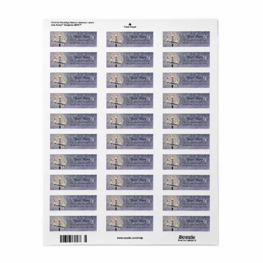 Lamppost in Paarse retour adreslabel Etiket (Full Sheet)