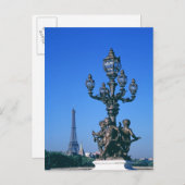 Lamppost op de Pont Alexandre III Bridge en Briefkaart (Voorkant / Achterkant)