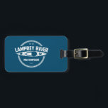 Lamprey New Hampshire Kayaking Bagagelabel<br><div class="desc">De Lamprey begint in het Saddleback-gebergte in Northwood in New Hampshire en stroomt naar de Grote Baai. Deze speciale rivier is rijk aan zoetwatermosselen en heeft de grootste hoeveelheid anadrome vis in de Grote Golf.</div>