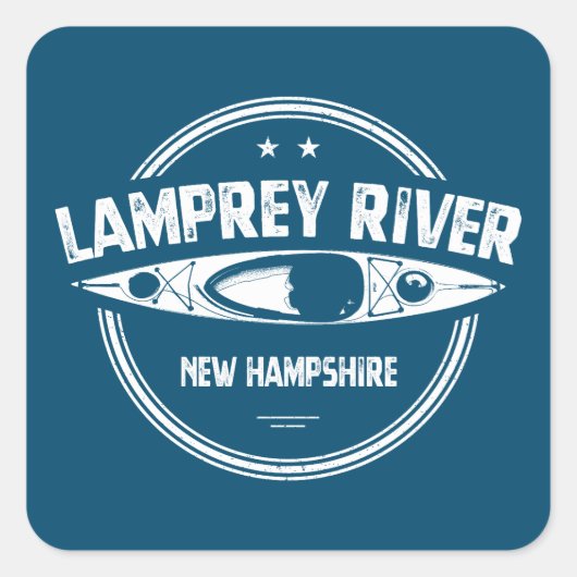 Lamprey New Hampshire Kayaking Vierkante Sticker (Voorkant)