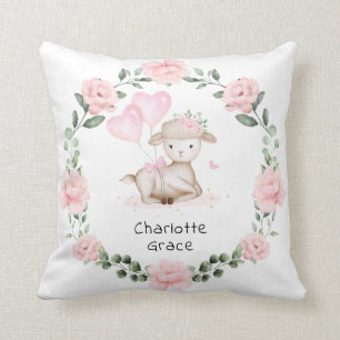  lamproze Floral Wreath Baby Girl Nursery Kussen