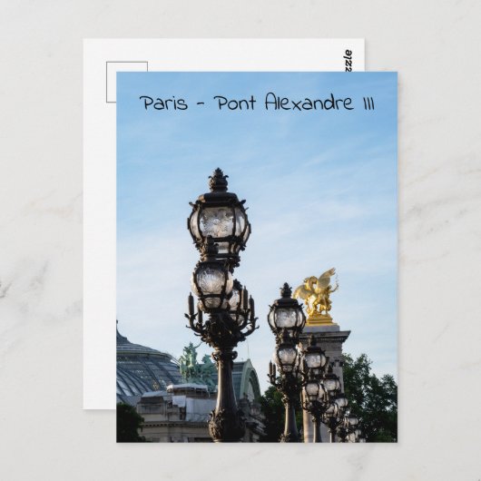 Lamps on Pont Alexandre III - Parijs, Frankrijk Briefkaart (Voorkant / Achterkant)