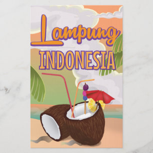 Lampung Indonesia  vakantie poster. Briefpapier