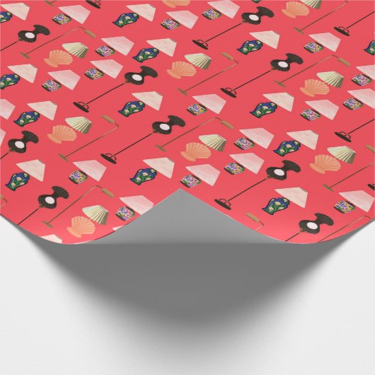 Lampverlooppapier - rood cadeaupapier (Hoek)