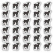Lams bruiloft plaats kaart voedsel maaltijd menu k sticker (Voorkant)