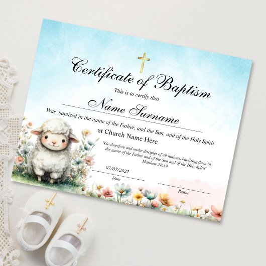 Lams Doopcertificaat, Baby Inwijding