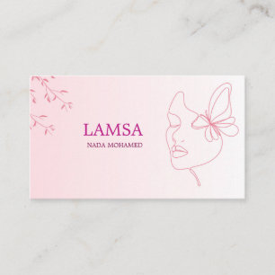 LAMSA Visagist Bedrijfskaart   Elegante Roze B Visitekaartje