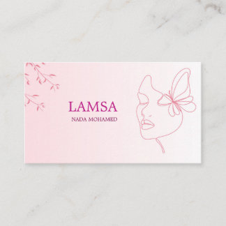 LAMSA Visagist Bedrijfskaart | Elegante Roze B Visitekaartje