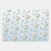 Lamsblauw Floral Baby shower Wrapping Papier Inpakpapier Vel (Voorkant 3)