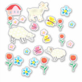 Lamsbloemen en huis sticker (Voorkant)