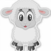 lamschaap schattig boerderij baby sticker (Voorkant)