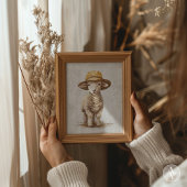 Lamschilderij met hoed Whimische boerderijdier sch Poster