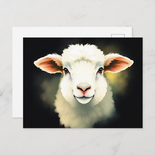 Lamsgezicht met Abstracte slagen Briefkaart (Voorkant / Achterkant)