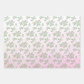 Lamsroze Rozen Bloemen Baby shower Wrapping Papier Inpakpapier Vel (Voorkant 2)