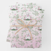 Lamsroze Rozen Bloemen Baby shower Wrapping Papier Inpakpapier Vel (In situ)