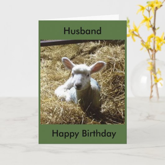 Lamsschaap Verjaardag Kaart Personaliseer Verjaard (Gele Bloem)