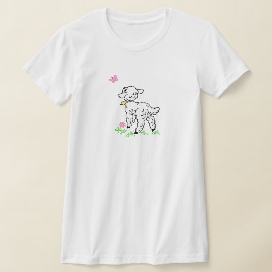 Lamsvlees met roze vlinder t-shirt (Laagn)