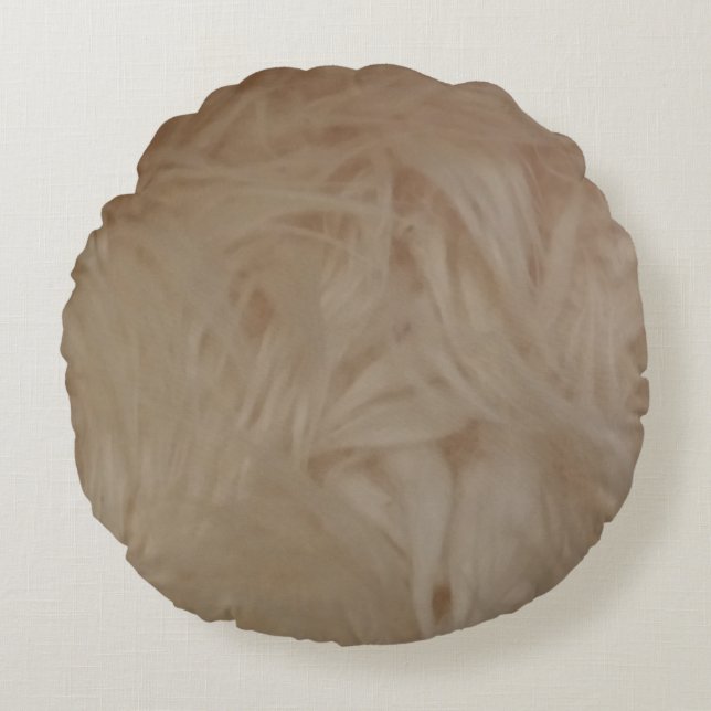 Lamswol, rond kussen (Voorkant)