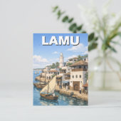 Lamu Kenia Briefkaart (Staand voorkant)