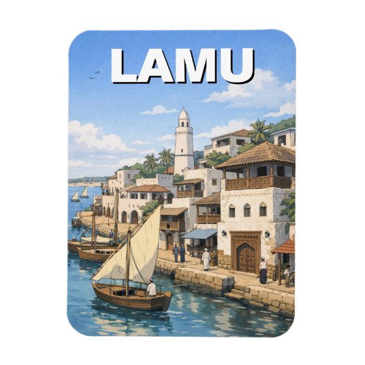 Lamu Kenia Magneet (Verticaal)