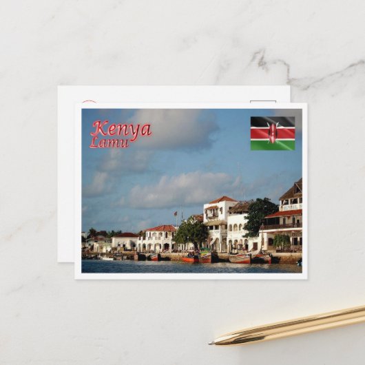 Lamu - Kenia - Panorama - Briefkaart (Voorkant / Achterkant in situ)