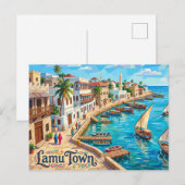 Lamu Town Kenia Briefkaart (Voorkant / Achterkant)