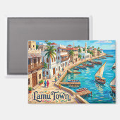 Lamu Town Kenia Magneet (Voorkant / Achterkant)