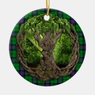 LAN Armstrong Tartan en een Keltische Levensboom Keramisch Ornament
