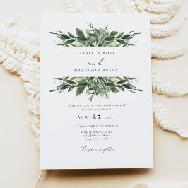LANA Bohemian Waterverf Greenery Wedding Kaart