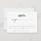 LANA Modern Bohemen Waterverf Greenery RSVP Kaart (Voorkant)