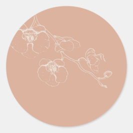 LANA Modern Latté Orchid Invitation Envelope Seal Ronde Sticker