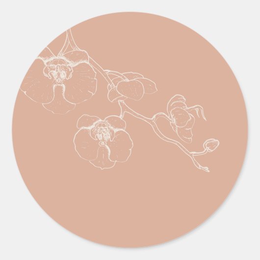 LANA Modern Latté Orchid Invitation Envelope Seal Ronde Sticker (Voorkant)
